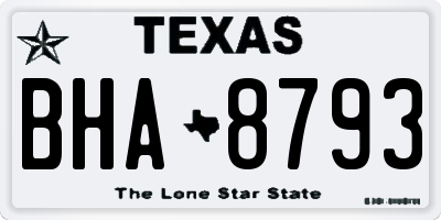 TX license plate BHA8793