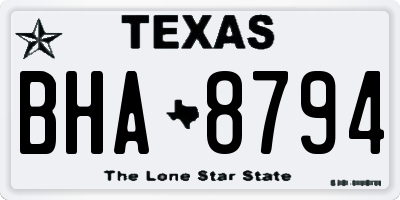TX license plate BHA8794