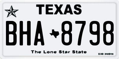 TX license plate BHA8798