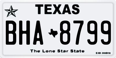 TX license plate BHA8799