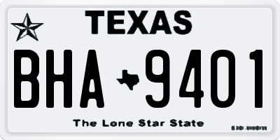 TX license plate BHA9401