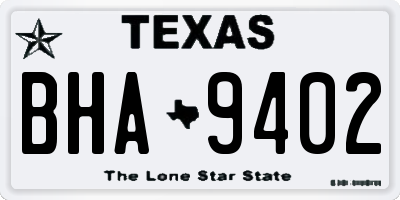 TX license plate BHA9402