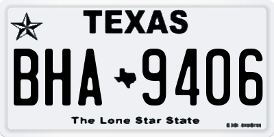 TX license plate BHA9406