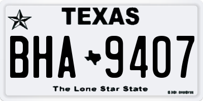 TX license plate BHA9407