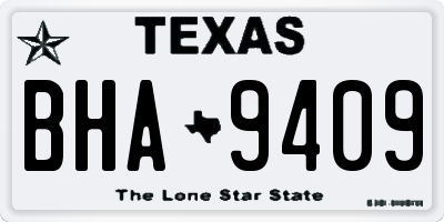 TX license plate BHA9409