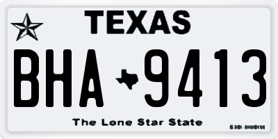 TX license plate BHA9413