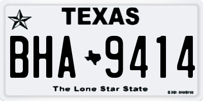 TX license plate BHA9414