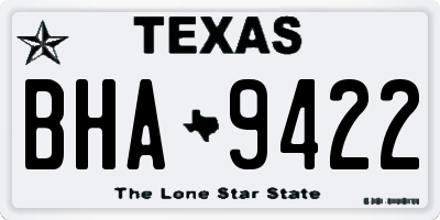 TX license plate BHA9422
