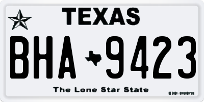 TX license plate BHA9423