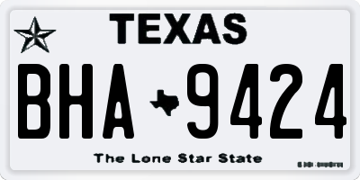 TX license plate BHA9424