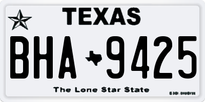 TX license plate BHA9425