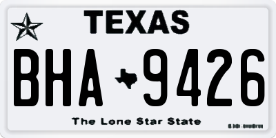 TX license plate BHA9426