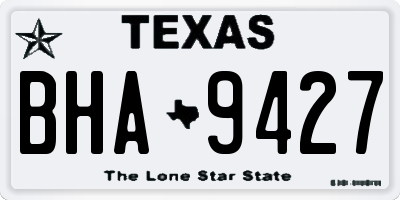 TX license plate BHA9427