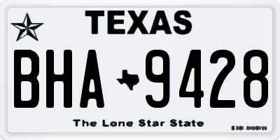 TX license plate BHA9428