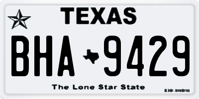 TX license plate BHA9429