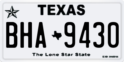 TX license plate BHA9430