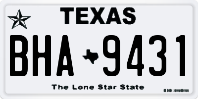 TX license plate BHA9431