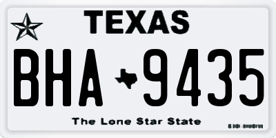 TX license plate BHA9435
