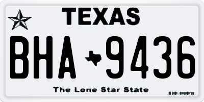 TX license plate BHA9436