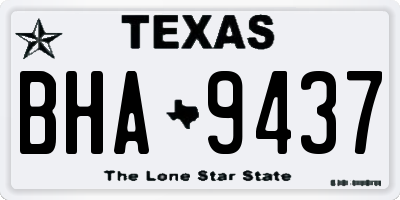 TX license plate BHA9437