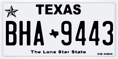 TX license plate BHA9443