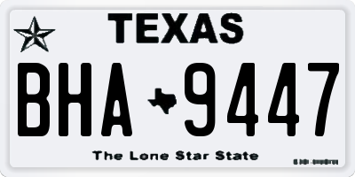 TX license plate BHA9447