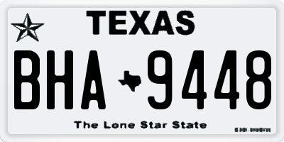 TX license plate BHA9448