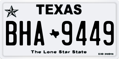 TX license plate BHA9449