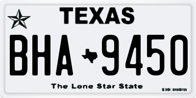 TX license plate BHA9450