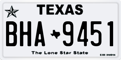 TX license plate BHA9451