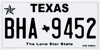 TX license plate BHA9452