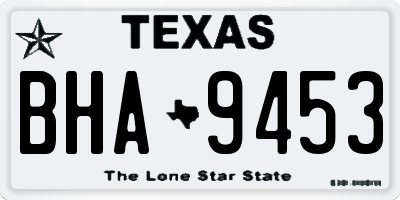 TX license plate BHA9453