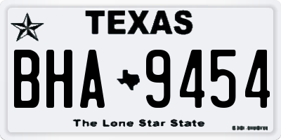 TX license plate BHA9454