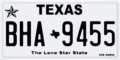 TX license plate BHA9455