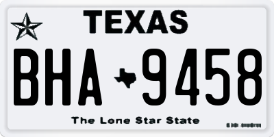 TX license plate BHA9458