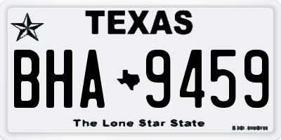 TX license plate BHA9459