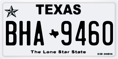 TX license plate BHA9460