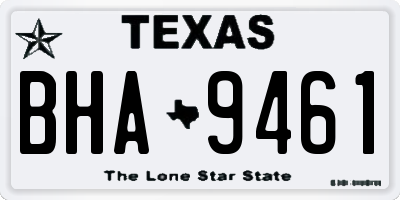 TX license plate BHA9461