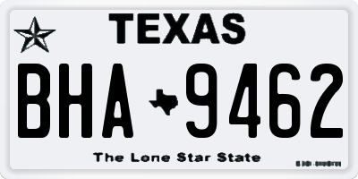 TX license plate BHA9462