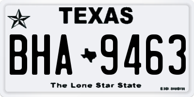 TX license plate BHA9463