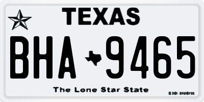 TX license plate BHA9465