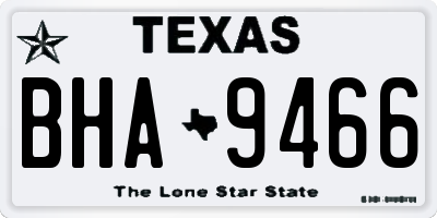 TX license plate BHA9466