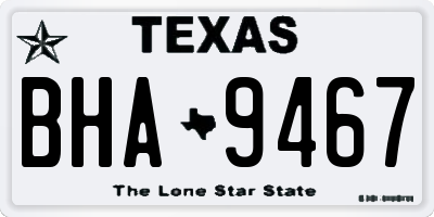 TX license plate BHA9467