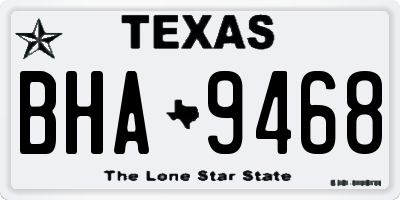 TX license plate BHA9468