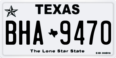 TX license plate BHA9470