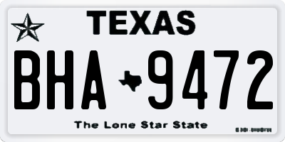 TX license plate BHA9472