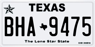 TX license plate BHA9475