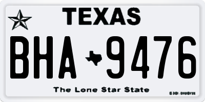 TX license plate BHA9476