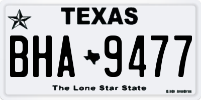 TX license plate BHA9477