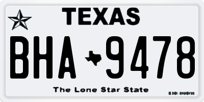 TX license plate BHA9478